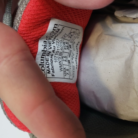 $20 SALE!! Columbia Dakota Drifter Waterproof Hiking Shoes Pebble, Poppy - Picture 7 of 8